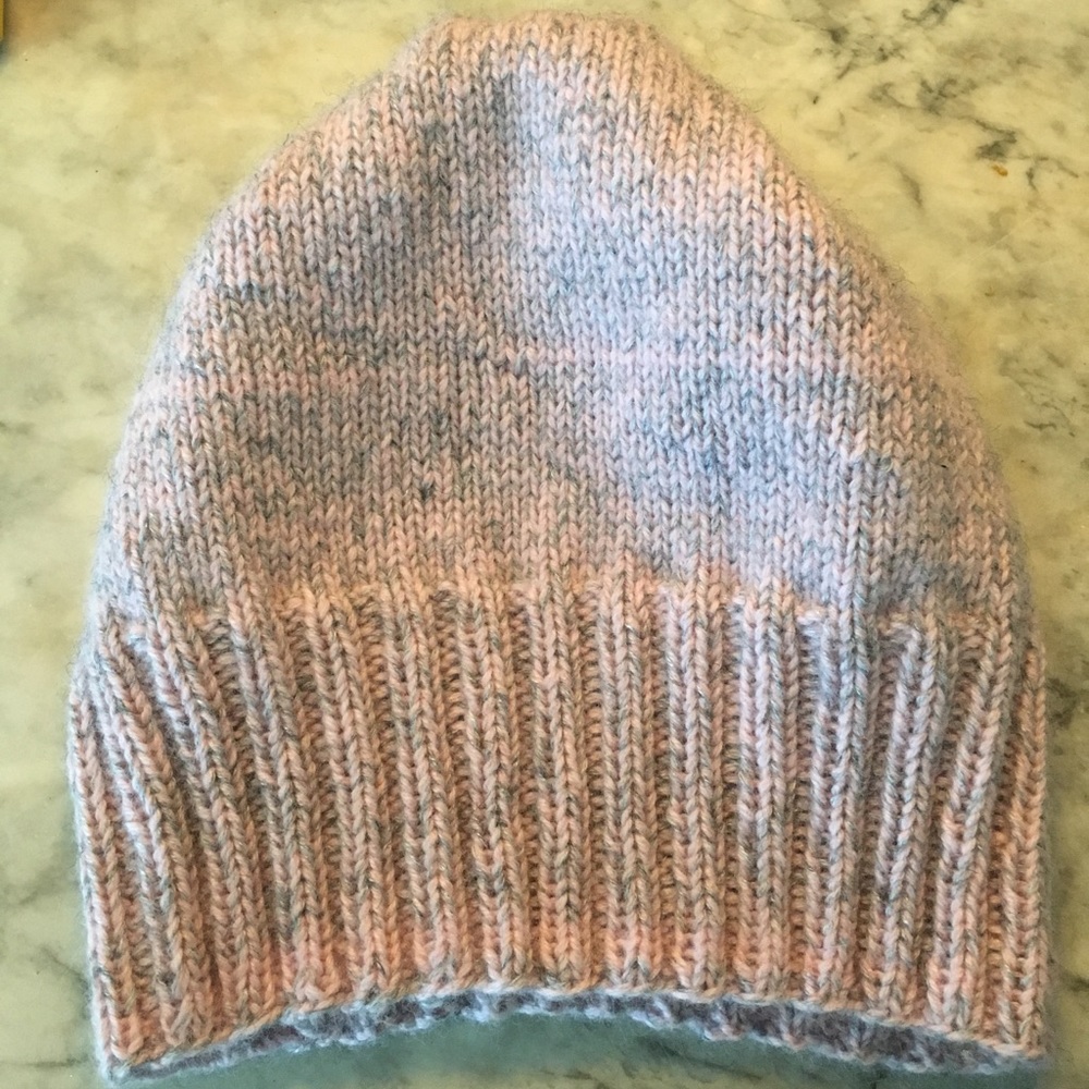 Hand Kitted Cashmere Pink Beanie